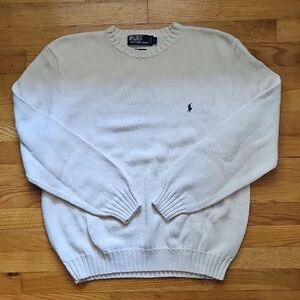 Polo by Ralph Lauren Men's Cream Crewneck Sweater